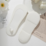 Ice Silk Boat sokid naistele Paks k&auml;snp&otilde;hjaga higineeldumine p&otilde;rutuskindlad libisemisvastased silikoonist k&otilde;rge kontsaga n&auml;htamatud sokid One size valge