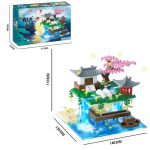 2705 ​​TK iidse arhitektuuriga virsiku&otilde;ie tiigiloss koos heledate ehitusplokkidega, koost Teemanttellistest m&auml;nguasjad, kingitused lastele with light strap