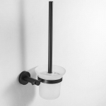 Must WC-pintsli hoidja komplekt Puit Alumiinium Seinale kinnitatav Antiik Sanitaarruum Vannituba Vastupidav Klaasist tass WC-pintsli alus Riiul Komplekt