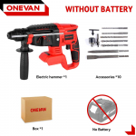 ONEVAN 2000W Harjadeta Elektripuur Multifunktsionaalne P&ouml;&ouml;rlev Juhtmeta Laetav T&ouml;&ouml;riist Makita 18V Aku jaoks Without Battery-Set