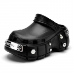 Kohandatud Pariisi koopakingad meestele ja naistele paaridele Uus mood Mitmek&uuml;lgne platvormtald Libisemisvastane Neet Punk varba sussid Trend 36/37 must