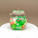 1 tk Mini vaigu multikas kassi miniatuursed figuurid 3D v&auml;ike ornament mikromaastik isetegemine nukumaja aiakaunistus k&auml;sit&ouml;&ouml; kingitus roheline