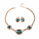 Sinised kristallist kaelakee k&otilde;rvar&otilde;ngad naistele ehete aksessuaarid kuld