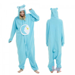 Pehme s&uuml;damekujuline karu fliisist kombinesoon, mugavad talvised &uuml;hes t&uuml;kis pidžaamad t&auml;iskasvanutele, loomateemaline kapuutsiga Kigurumi &ouml;&ouml;riided, t&auml;iuslik koduriie, Halloweeni kingitus S sinine