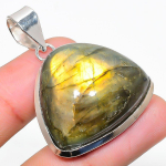Natural Labradorite Gemstone Handmade 925 Sterling Silver Pendant 1.69 n8i53