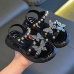 V&auml;ikelapse Imiku Laste Beebi T&uuml;drukute T&auml;ht S&auml;delevad Litrid Avatud Varbaga Kingad Rannasandaalid 25 must