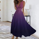 Naiste pikk kleit Maxi kleit vabaaja kleit Suvine vabaaja varrukateta V-kaelusega Boho v&ouml;&ouml;koha tagasit&otilde;mbega kleit tr&uuml;kiga S tumelilla v&auml;rv