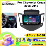 Androidi autoraadio Chevrolet Cruze 2008-2012 jaoks, 2-DIN multimeediapleier, 4G WIFI GPS Carplay, peak units, autostereo 4 core 2GB+32GB CP