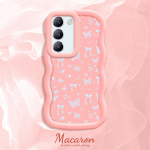 V&auml;rvitud muster Big Wave Edge pehme silikoon materjal Macaron telefoni &uuml;mbris p&otilde;rutuskindel kaitsev kummist korpus OnePlus Vivo Motorola Moto jaoks Vivo Y21 roosa