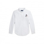 Polo Ralph Lauren S&auml;rk Ss24 Kirjaga Karu Tikand &Uuml;he n&ouml;&ouml;pidega Terav Krae Vabaaja Pikkade Varrukatega Laste s&auml;rgid Valge CWPOWOVY6820457-100 L