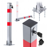 KADAX, folding parking post, 65.5 cm, grey-red