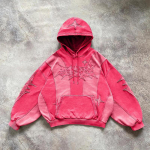 Ameerika Harajuku mood tikitud kirjaga &uuml;lisuur kapuutsY2K hip-hop gooti vabaaja jokker pullover S