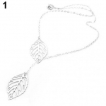 Naiste lihtsad 2 lehed Choker Collar Statement ripats kaelakee ehted kuld