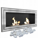 Wall mounted Bioethanol fireplace JULIET T&Uuml;V with decorative stones set