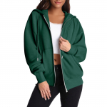 Naiste lukuga pikkade varrukatega spordijakk taskutega, moer&otilde;ivad XL armee roheline v&auml;rv