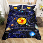 Kosmose Voodipesu Komplekt, Laste P&auml;ikeses&uuml;steemi Tekikott Universumi Planeedid Tekikott Astronoomia Linnutee Voodipesu Komplekt 135x200cm
