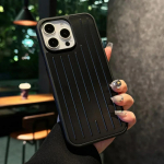 3D gofreeritud triip stiilne &auml;ripagas telefonikott IPhone 16 15 14 13 Pro MaxileKate k&otilde;va l&ouml;&ouml;gikindel p&otilde;rkeraam luksuslik Funda iPhone 14 must