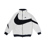 Nike Naiste suur Swoosh p&ouml;&ouml;ratav boa jakk (Aasia suuruse m&auml;&auml;ramine) Valge/Tumesinine/Must Meeste Pealisr&otilde;ivad BQ6546-114 S black