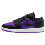 Air Jordan 1 Low GS Purple Venom Laste tossud Must Valge 553560-505 36