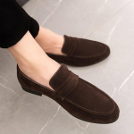 Mood Kevad Uus Suede Vabaaja Meeste Kingad Mood Slip-on Mokassiinid Mehelik Nahk Mugavad Madalad Kingad Mokassiinid Klassikaline S&otilde;idukingad 38 pruun
