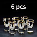 6tk kuldse fooliumiga v&auml;rvi napsuklaase Kodune loominguline v&auml;ike veinipeekri klaas Kullatud servaga klaas Veinidosaator Baijiu klaas 15ml