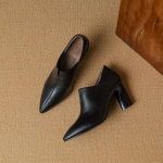 Moodsad Uued S&uuml;gis-Talvised Ehtsad Nahast Naiste Kingad Moodsad Terava Ninaga Kingad Naistele Paks Konts K&otilde;rged Kontsad Naiste Kingad Pumbad 34