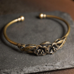 Vintage k&auml;sitsi valmistatud messingist lihtne 3D-lillek&auml;ev&otilde;ru, paaride k&auml;ev&otilde;ru, klassikaline retro reguleeritav puhtast vasest reguleeritav k&auml;ev&otilde;ru, kingitus meestele ja naistele