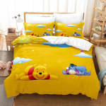Winnie Puhhi Karu Voodipesukomplektid Tekk Tekikott Voodikate Tekikott Padjap&uuml;&uuml;r 2-3 Osaline Komplekt Laste T&auml;iskasvanu Suurus EU Single 135x200cm