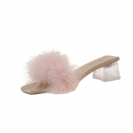 Moodsad sussid naiste suvised uued avatud varbad Palus rebase karusnahk, paksud pl&auml;tudega Seksikad kodu bankett, nelinurksed varbad, lihtsad pumbad 35