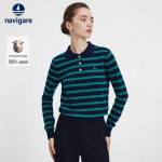 Navigare Women's Striped Pure Wool Polo Sweater S
