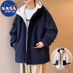 NASA MARVEL Winter Lambswool Hooded Puffer Jacket XL