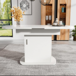 S&ouml;&ouml;gilaud - MUVOE - Pikendatav ovaalne - Valge - 110/130x70x75 cm - Kaasaegne disain valge