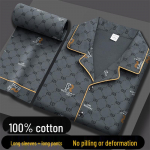 100% puhas puuvillane meeste pikavarrukaline pidžaama - lai l&otilde;ige, suuremad suurused, kevad/s&uuml;gis koduriietus igas vanuses. 3XL (170-190 kg)