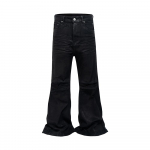 ZYLLO Streetwear Must Liimiga Kaetud Boot Cut Meestele ja Naistele Sirged Kotakad Vabaaja Laienevad P&uuml;ksid &Uuml;le suurusega L&otilde;dvad Denim P&uuml;ksid M