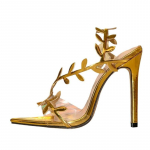 Mood Liyke Moodne Disain Patentnahast Leht Naiste Sandaalid Elegantne Terav Nina Kuldne K&otilde;rge Kontsaga Pulmapeo Kingad Zapatos Mujer 36 kuld