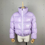 Talvised naiste lukuga pargid Jakid Streetwear T&auml;ispikkade varrukatega Lukuga Vabaaja Puhvjakid Villased Mantlid Kitsad Vabaaja Jakid XXL lavendel