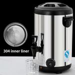 8L/12L/16L/18L Roostevabast terasest kuumavee isolatsioonibucket Automaatne k&uuml;ttekeetja Elektriline kahekihiline piimatee bucket 8L