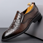 Moodsad mugavad meeste nahast kingad Trendid Alligaatorimuster Slip-on Loafers Kingad Libisemiskindlad S&otilde;idukingad Kevadine t&ouml;&ouml;les&otilde;it &Auml;rikontori kingad 38 pruun
