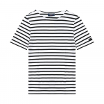 SainT James Unisex L&uuml;hikeste varrukatega T-s&auml;rk Marine Neige Noir Moodne triip 9863 MARINE NEIGE NOIR (XS)