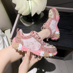 Naiste tossud V&otilde;rk Hingavad Vabaaja Jalan&otilde;ud Luksuslikud Rhinestone Daamide Kingad Paeltega Platvorm Vulkaniseeritud Kingad Zapatos Mujer 40 roosa