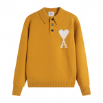 AMI Uus Polo Kraega Kootud Kampsun Jacquard Armastus Meeste Villane Kampsun S