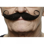 Moustache fris&eacute;e fran&ccedil;aise noire - Accessoire de d&eacute;guisement pour adulte must