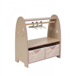 Armoire en bois pour poup&eacute;es - DE CUEVAS TOYS - Montessori - Cintres inclus - 42x21x44 cm - Rose - Tiroirs amovibles