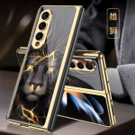 Originaal&uuml;mbris Samsung Galaxy Z Fold 7 6 5 jaoks Luksuslik Maalitud Klaas P&otilde;rutuskindel Pinnatud K&otilde;va Raamiga Kate Galaxy Z Fold4 &Uuml;mbrise jaoks For Galaxy Z Fold 6 gray