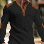 3D-hingav meeste vabaaja dressipluus, s&uuml;gisene V-kaelusega top koos n&ouml;&ouml;biga Moodne meeste T-s&auml;rk 3XL must