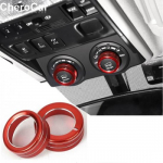 2X Aluminum Driving Mode Switch utton Knob Ring Trim for 4Runner TRD 2010-19 Red
