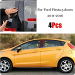 For Ford Fiesta Carnival 2008- window decoration door frame pillar cover bright black center pillar sticker Fiesta 08-19