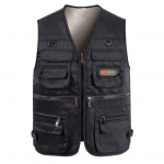 Talvine kalastusvest mitme taskuga varrukateta &uuml;hev&auml;rviline paks V-kaelus hoiab soojas kardigan pluss suuruses meeste talvevest reisiks 4XL