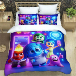 koomiksimuster Inside Out Voodipesukomplektid Padjap&uuml;&uuml;r Laste tekikate voodikate komplekt voodipesu komplekt luksuslik s&uuml;nnip&auml;evakingitus 100x135cm-2pcs blue