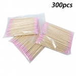 100/200/300/500 tk K&uuml;&uuml;nte Kaheotsaline Puidust Tampoon Puhastuspulgad Roosa Kaheotsalise Puuvillase Otsaga Puhastustampoon K&uuml;&uuml;nelakieemaldi 7cm 2028